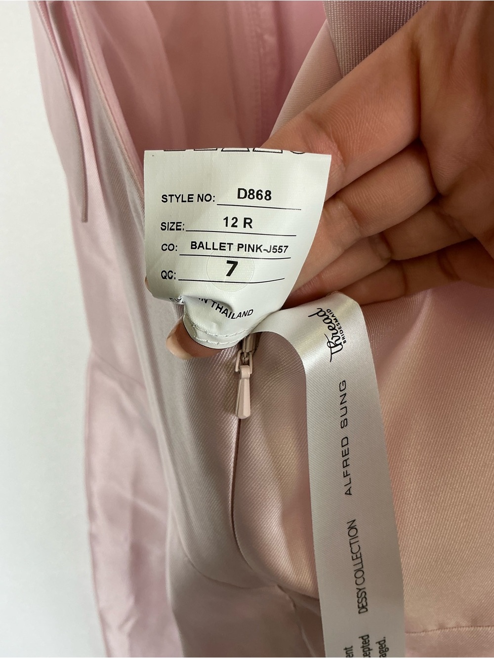 ALFRED SUNG Ballet Pink Satin Shoulder-Bow Maxi Dress - Picture 5 of 6
